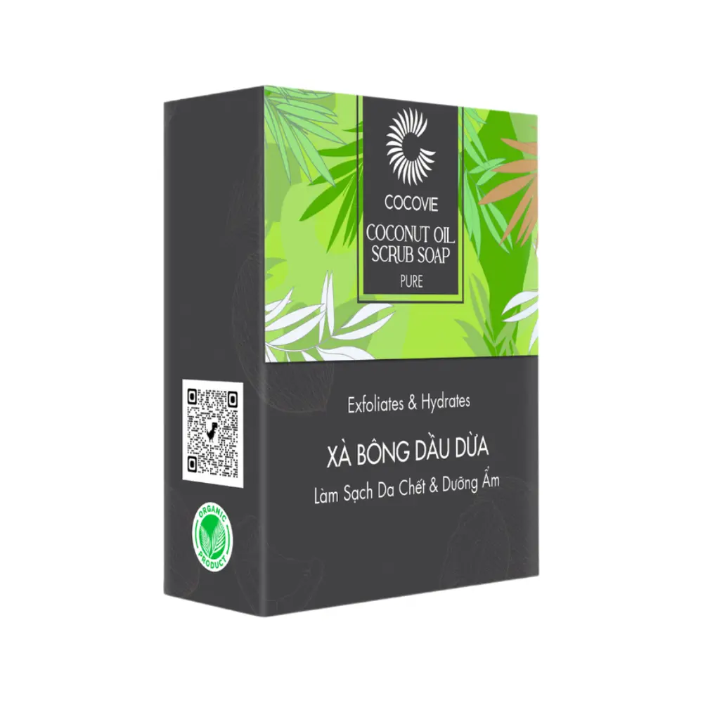 Xà Bông Tẩy Tế Bào Chết Dầu Dừa, Coconut Oil Scrub Soap, Pure (100g) - COCOVIE