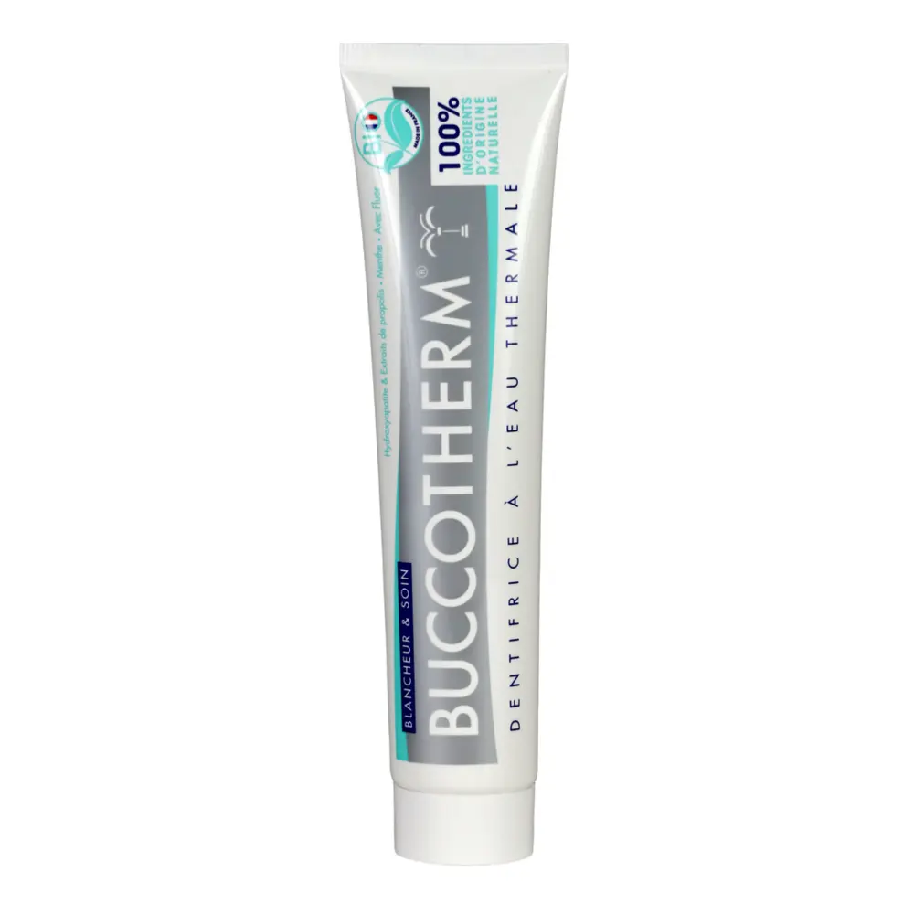Kem Đánh Răng Hữu Cơ Làm Trắng Răng, Organic Whitening & Care Toothpaste, Mint Flavour, 3.0 oz (75ml) - BUCCOTHERM