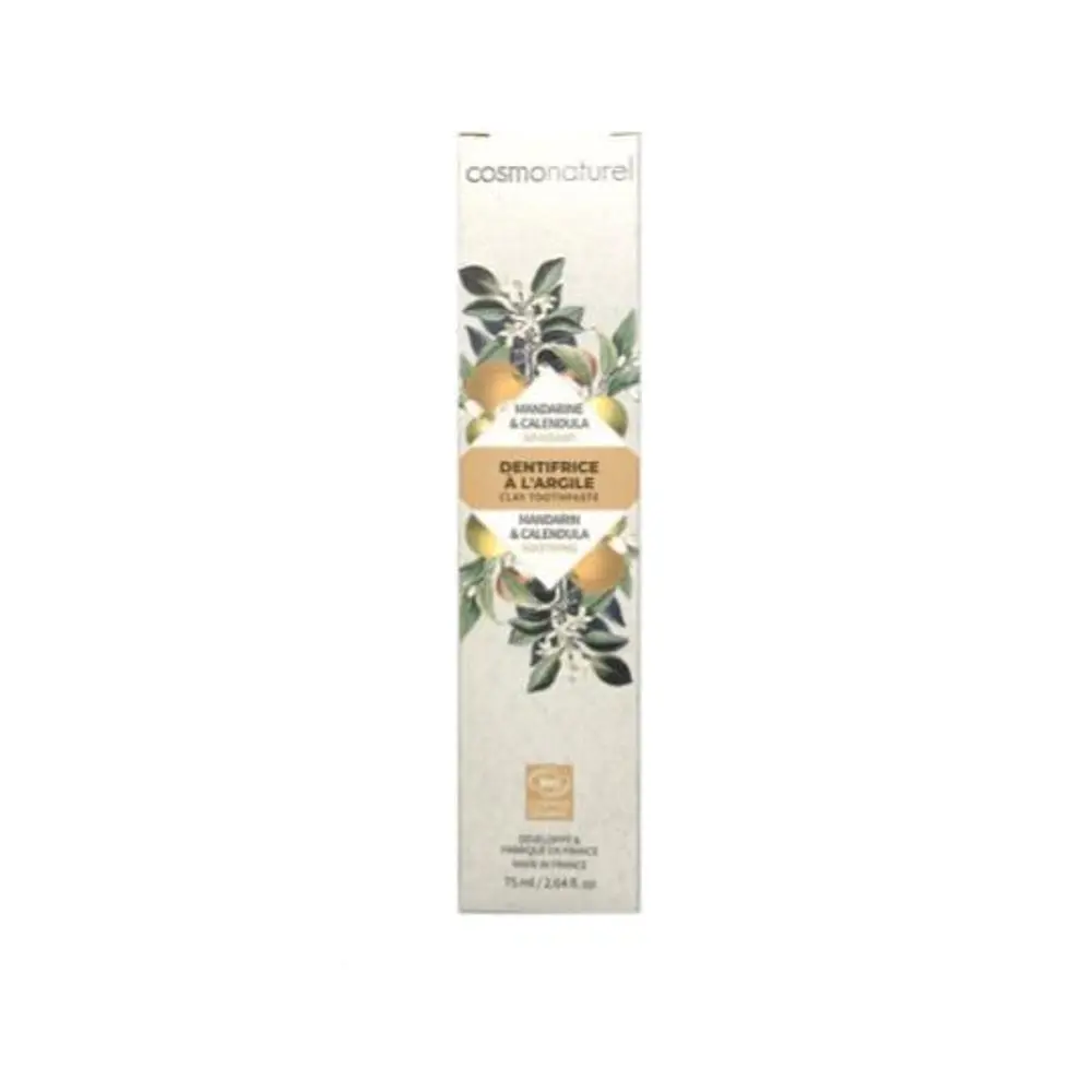 Kem Đánh Răng Hữu Cơ Hương Quýt, Organic Clay Toothpaste, Soothing, Mandarin & Calendula, 2.64 fl oz (75ml) - GRAVIER