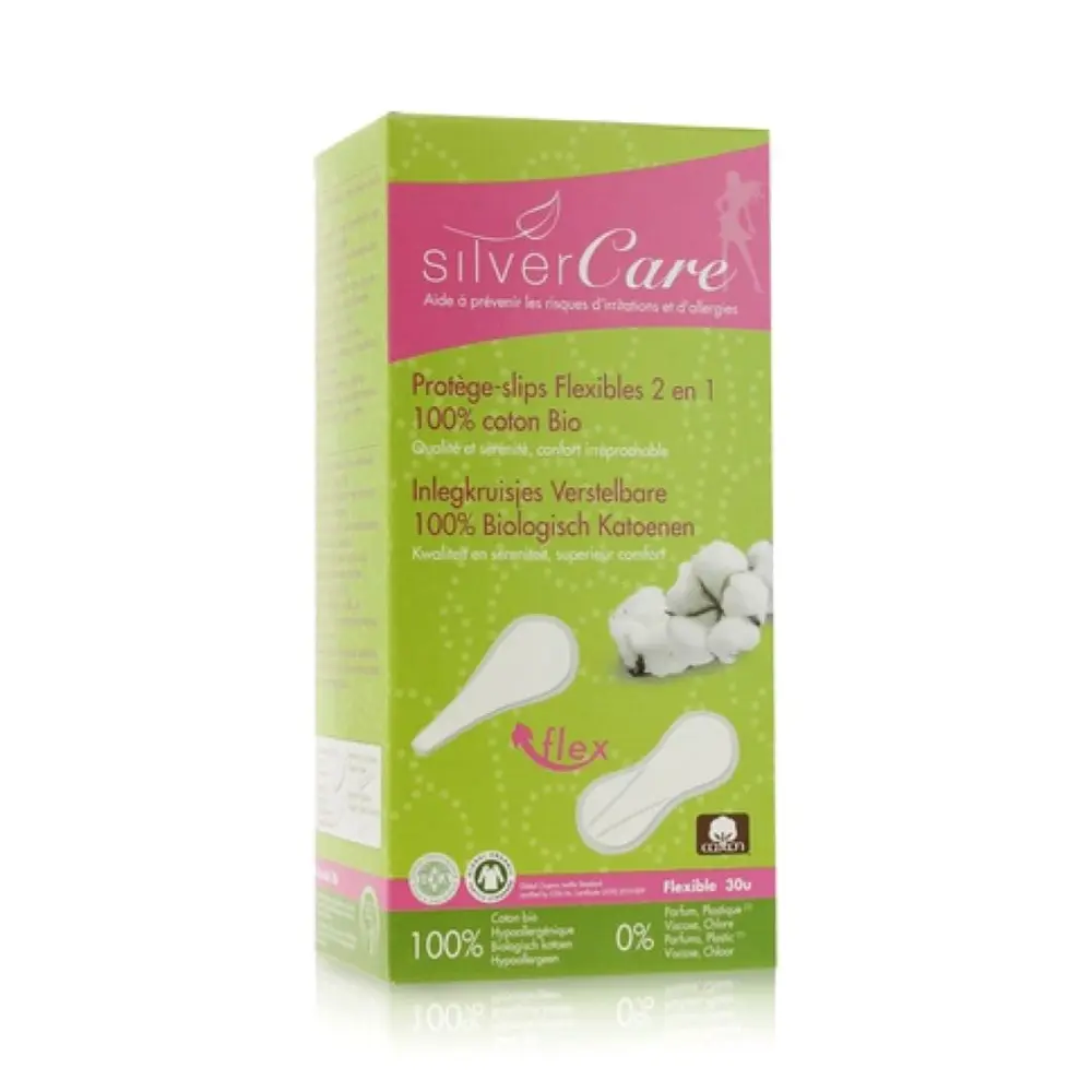 Băng Vệ Sinh Hữu Cơ Hàng Ngày, Organic Cotton Adaptable Flex Panty Liners, 30 Miếng - SILVERCARE