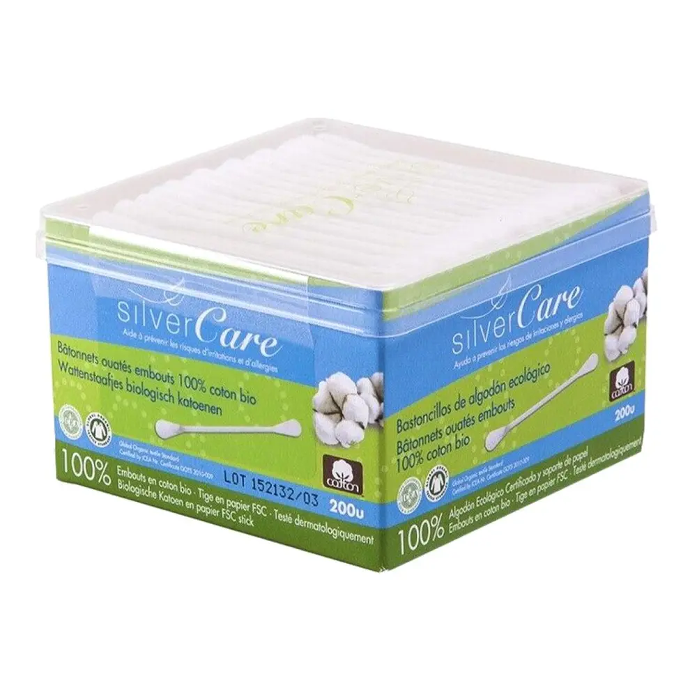 Bông Tăm Hữu Cơ, Organic Cotton Buds, 200 Cái - SILVERCARE
