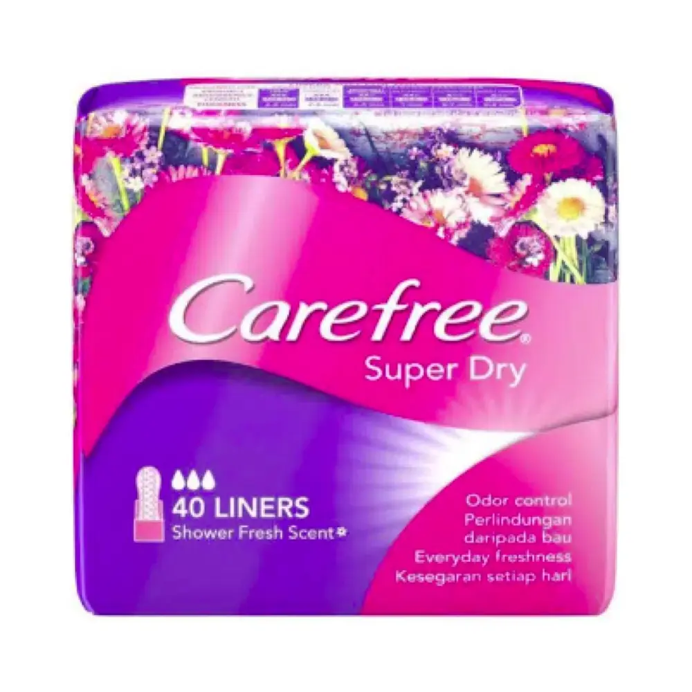Băng Vệ Sinh Hàng Ngày Siêu Thấm, Super Dry Panty Liners, Shower Fresh Scent, 40 Miếng - CAREFREE