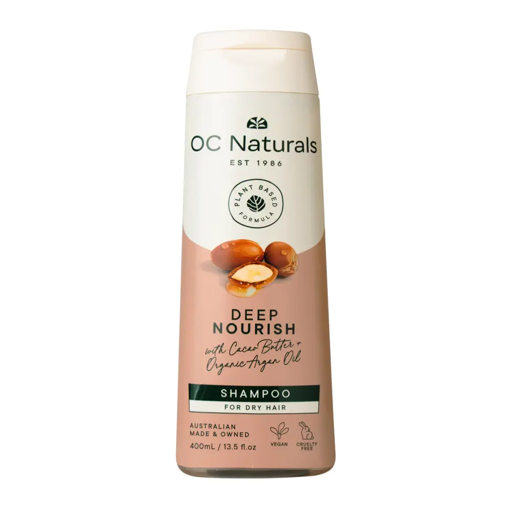Dầu Gội, Replenish & Soften Shampoo, Deep Nourish, with Organic Argan Oil & Cacao Butter (400ml) - OC NATURALS