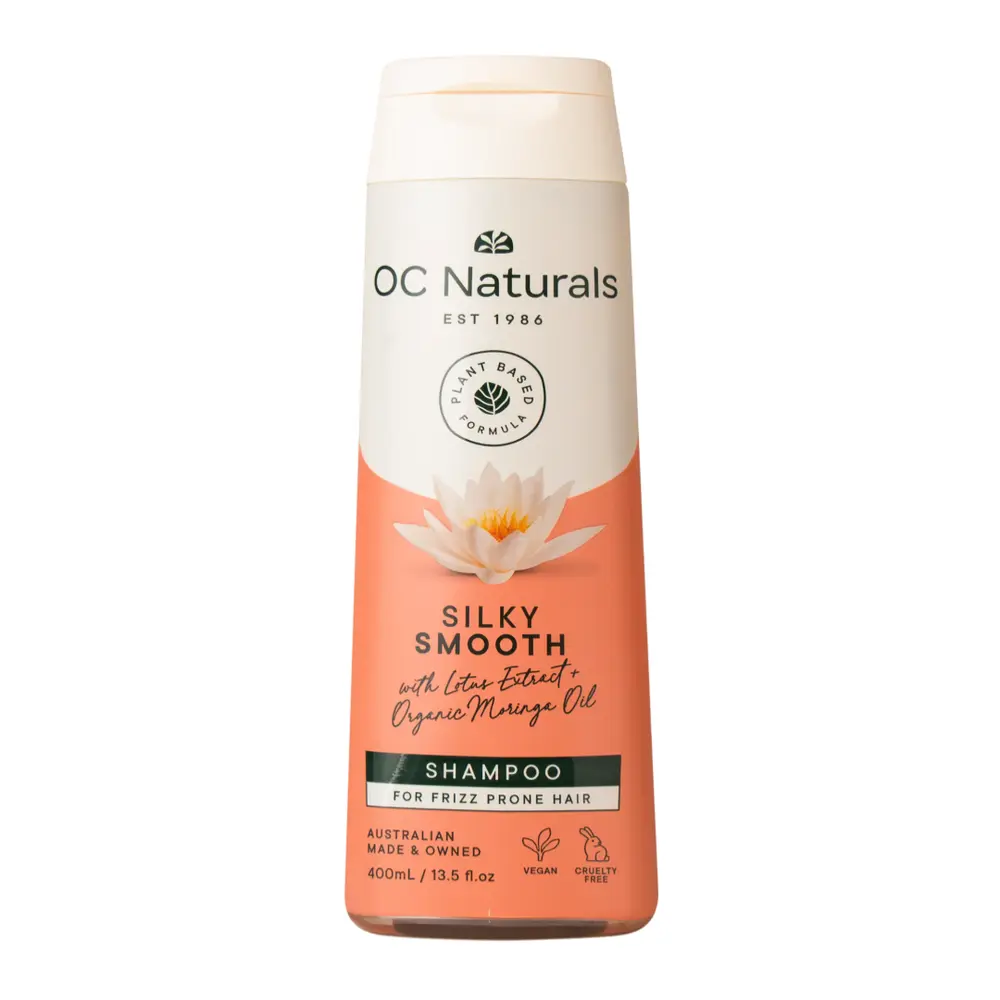 Dầu Gội, Control Frizz & Nourish Shampoo, Silky Smooth, with Lotus Extract & Organic Moringa Oil (400ml) - OC NATURALS