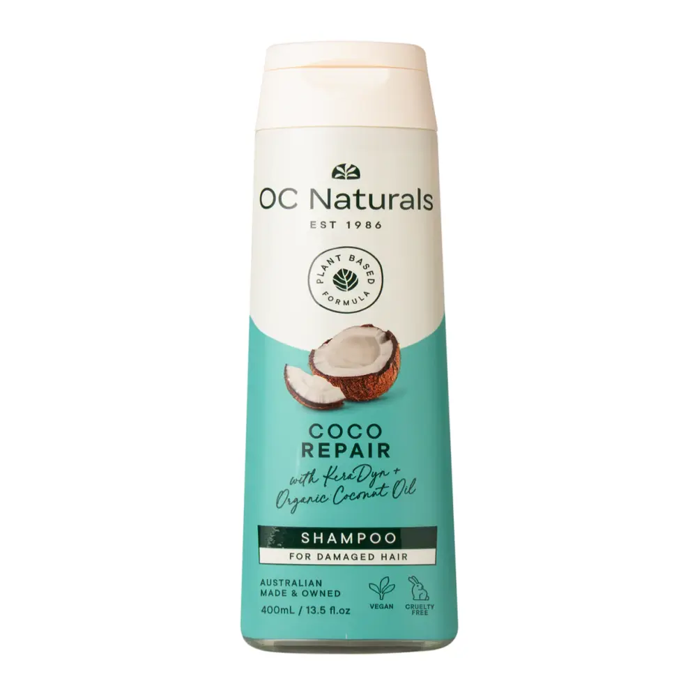 Dầu Gội, Restore & Strengthen Shampoo, Coco Repair, with Keradyn & Organic Coconut Oil (400ml) - OC NATURALS