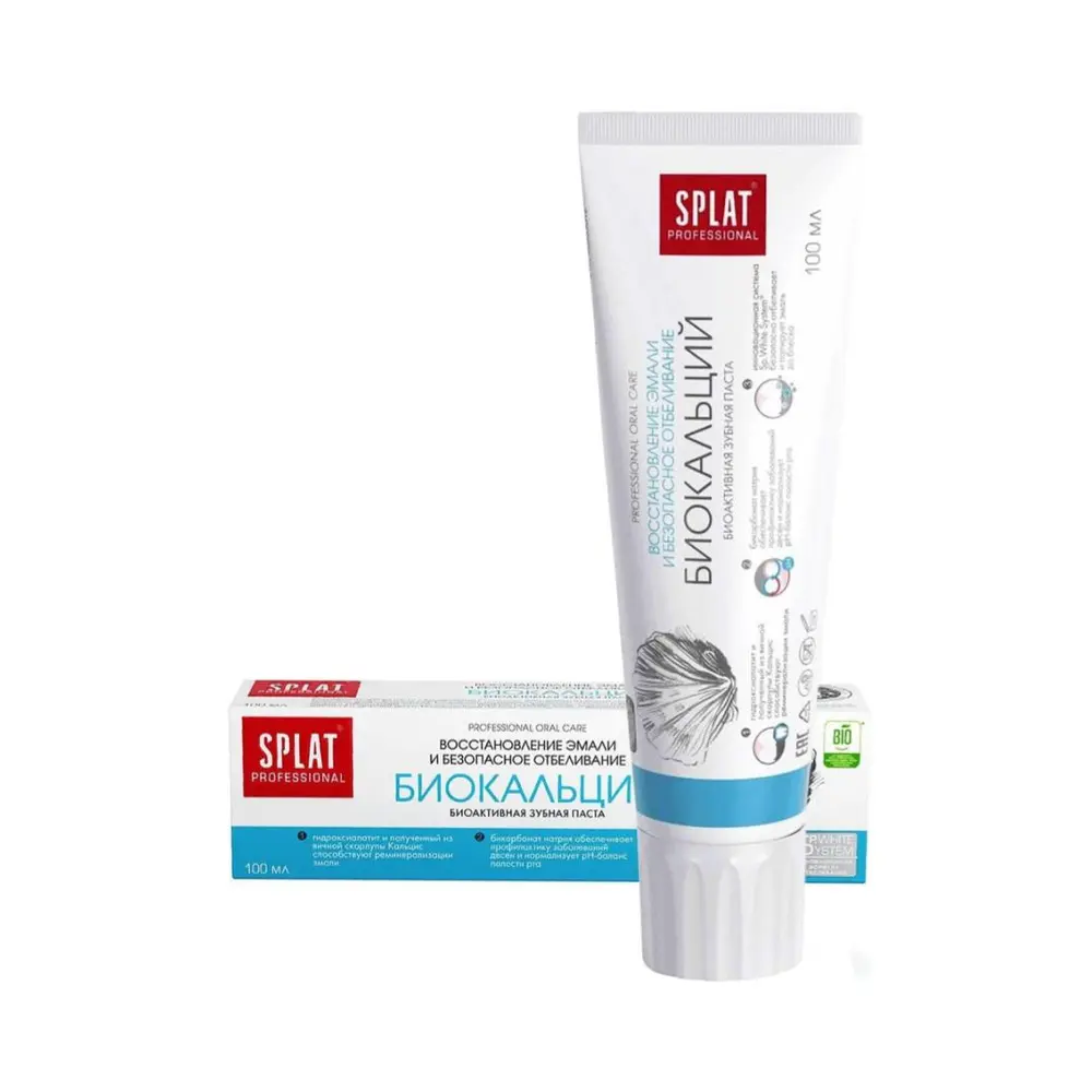 Kem Đánh Răng Phục Hồi Men & Trắng Răng, Biocalcium, Bio-Active Toothpaste (100ml) - SPLAT