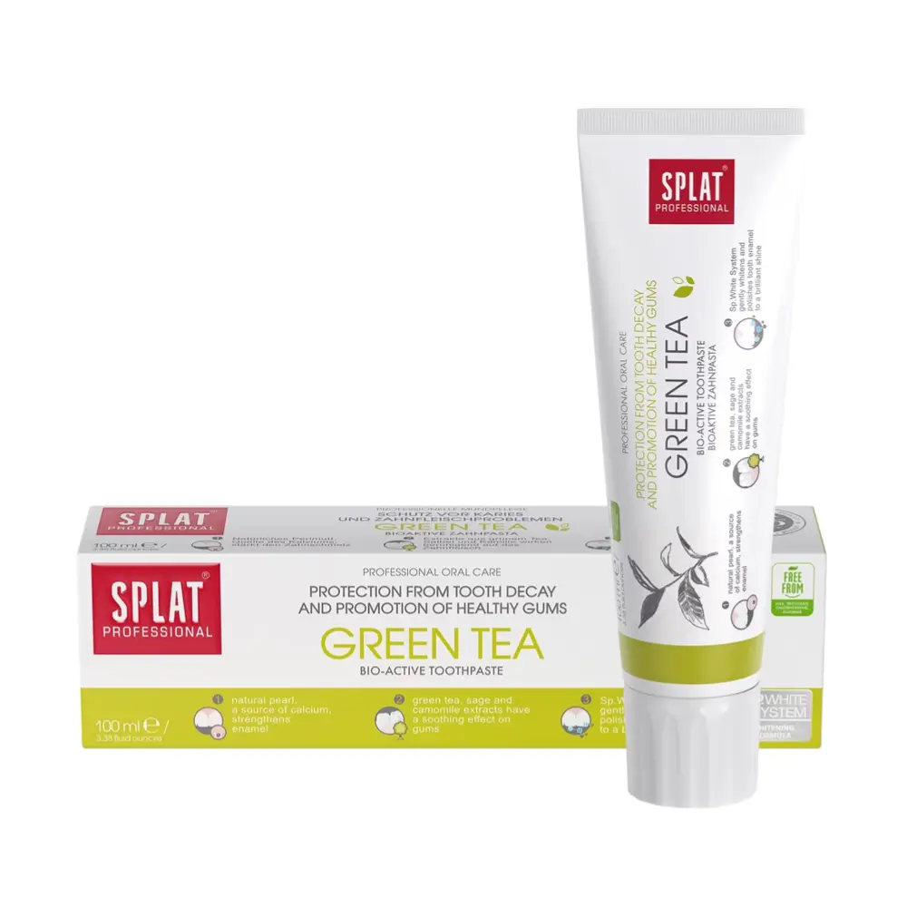 Kem Đánh Răng Ngừa Sâu Răng & Bảo Vệ Nướu, Green Tea, Bio-Active Toothpaste (100ml) - SPLAT