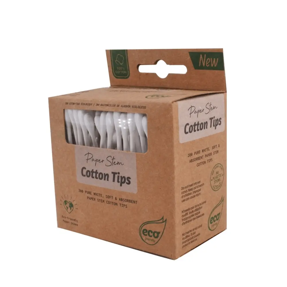 Bông Ngoáy Tai Eco Friendly, Paper Stem Cotton Tips, 200 Cái - UNCLE BILLS