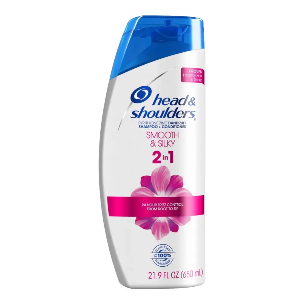 Dầu Gội & Xả Mềm Mượt Tóc, 2 in 1 Shampoo + Conditioner, Smooth & Silky, 21.9 fl oz (650ml) - HEAD & SHOULDERS
