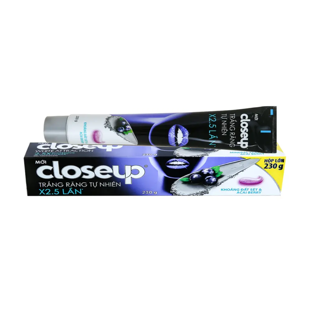 Kem Đánh Răng Khoáng Đất Sét & Acai Berry, Trắng Răng Tự Nhiên, Natural Clay & Acai Berry Toothpaste, Whitening (230g) - CLOSE UP