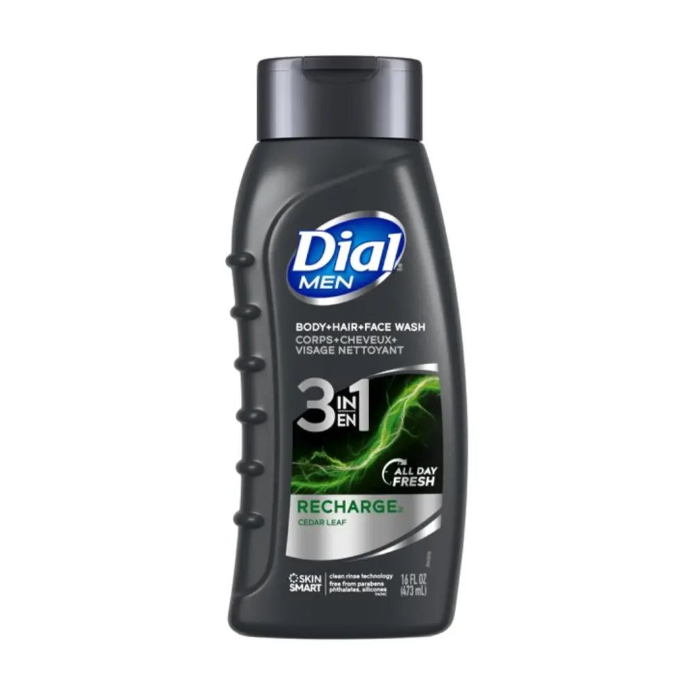 Sữa Tắm Gội Cho Nam, 3 in 1 Body + Hair + Face Wash, Recharge, 16 fl oz (473ml) - DIAL