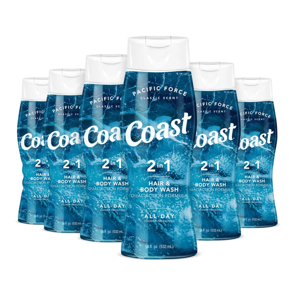 Sữa Tắm Gội, 2 in 1 Hair & Body Wash, Pacific Force Classic Scent, 18 fl oz (532ml) - COAST