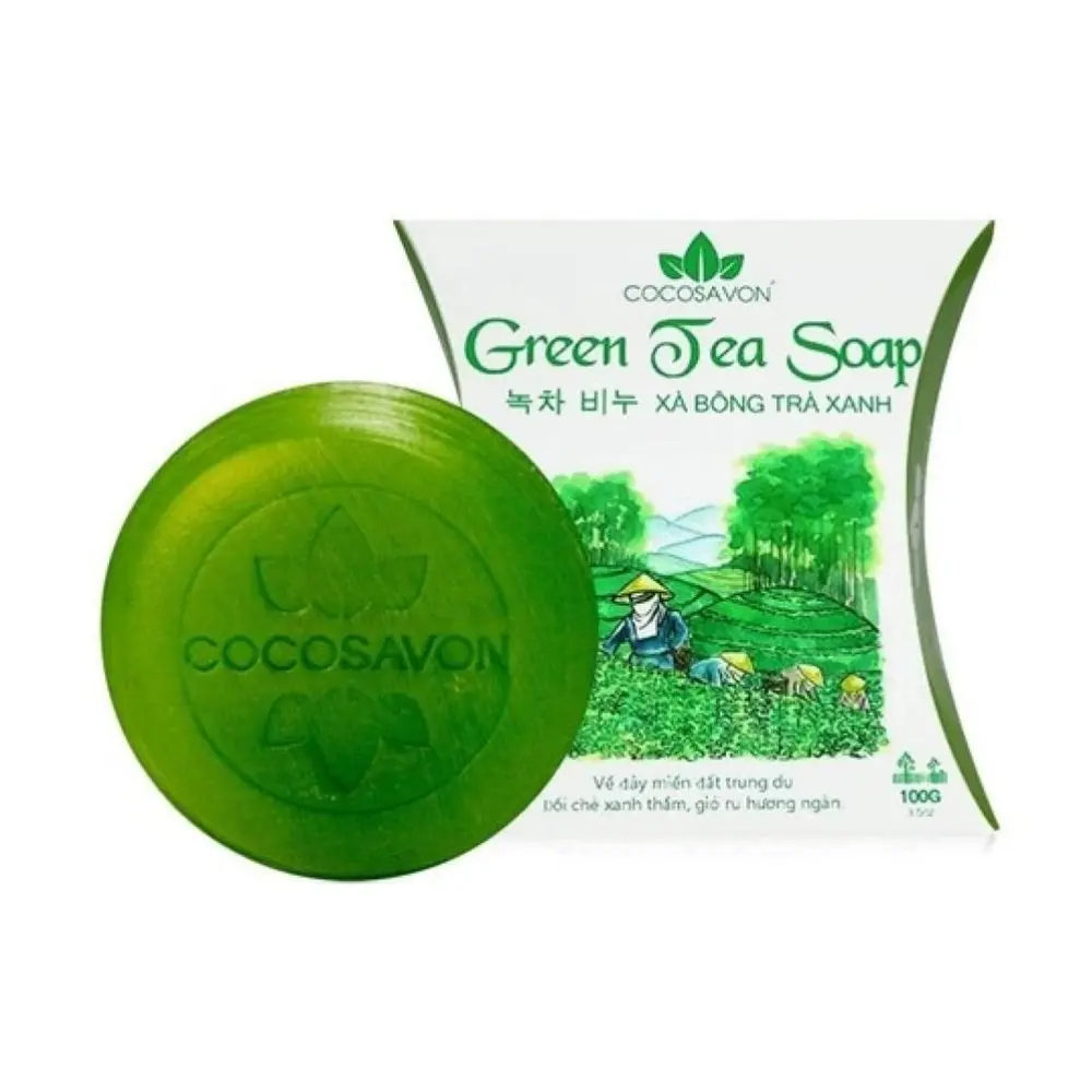 Xà Bông Trà Xanh, Green Tea Soap, 3.5 oz (100g) - COCOSAVON