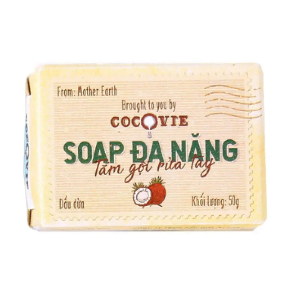 Xà Bông Đa Năng Dầu Dừa, Multi-Purpose Soap, Coconut Oil (50g) - COCOVIE