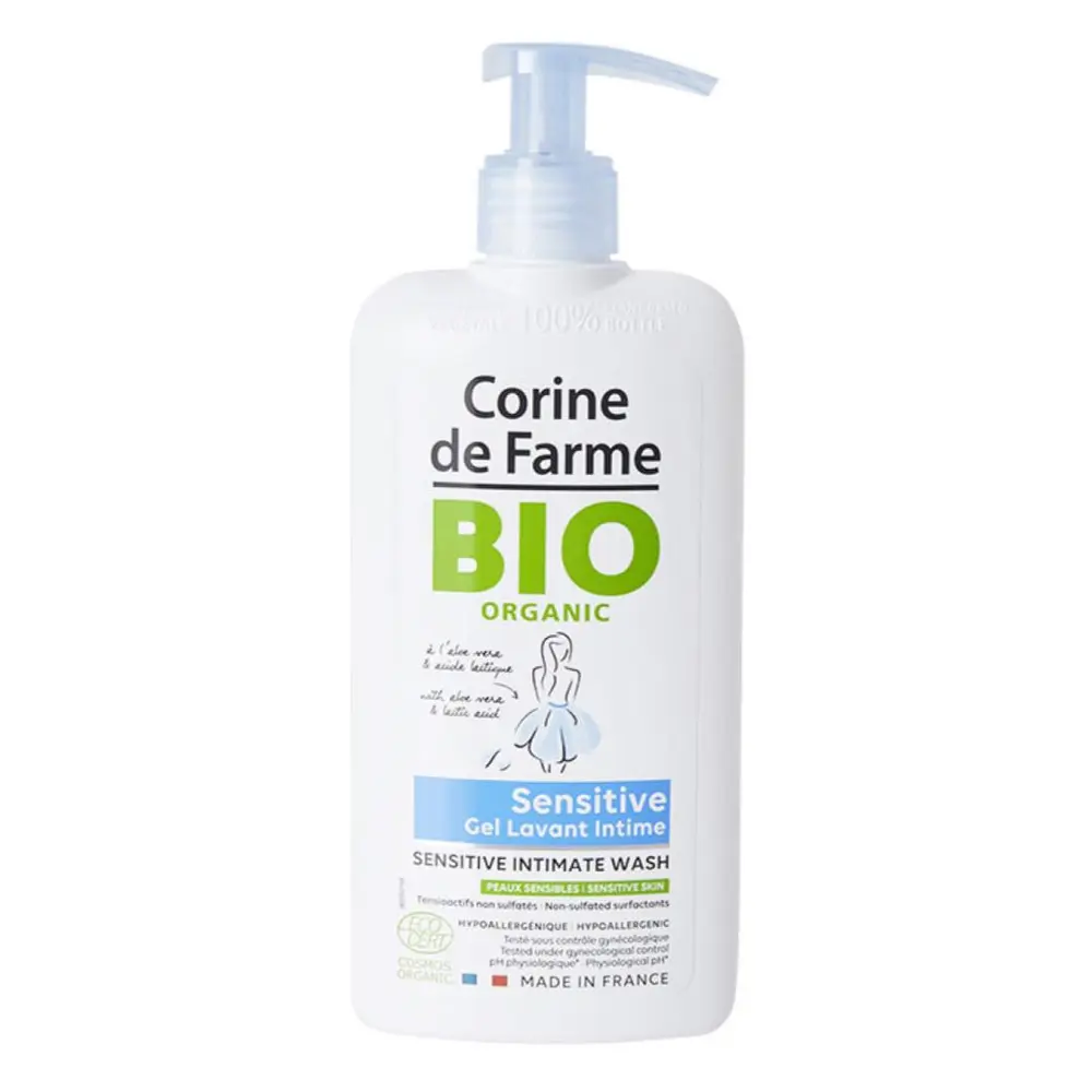 Gel Vệ Sinh Phụ Nữ Hữu Cơ, Bio Organic Intimate Gel, Sensitive, 0% Sulfate (250ml) - CORINE DE FARME