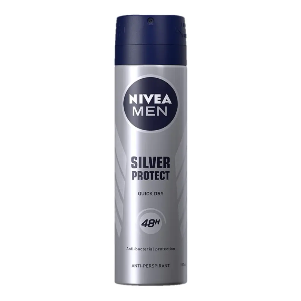 Xịt Khử Mùi Nam Phân Tử Bạc, Men, Anti-Perspirant Spray, Silver Protect (150ml) - NIVEA