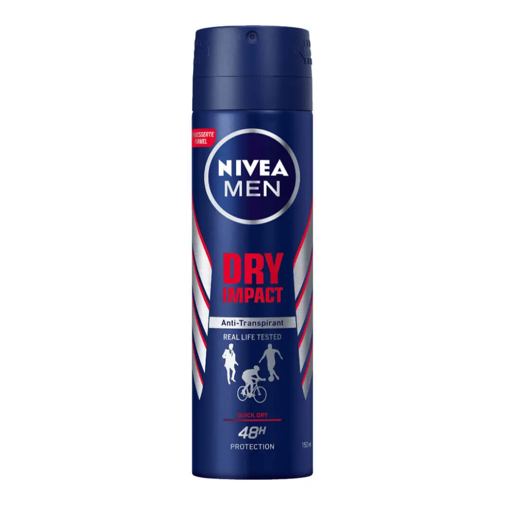 Xịt Khử Mùi Nam Khô Thoáng, Men, Anti-Perspirant Spray, Dry Impact (150ml) - NIVEA