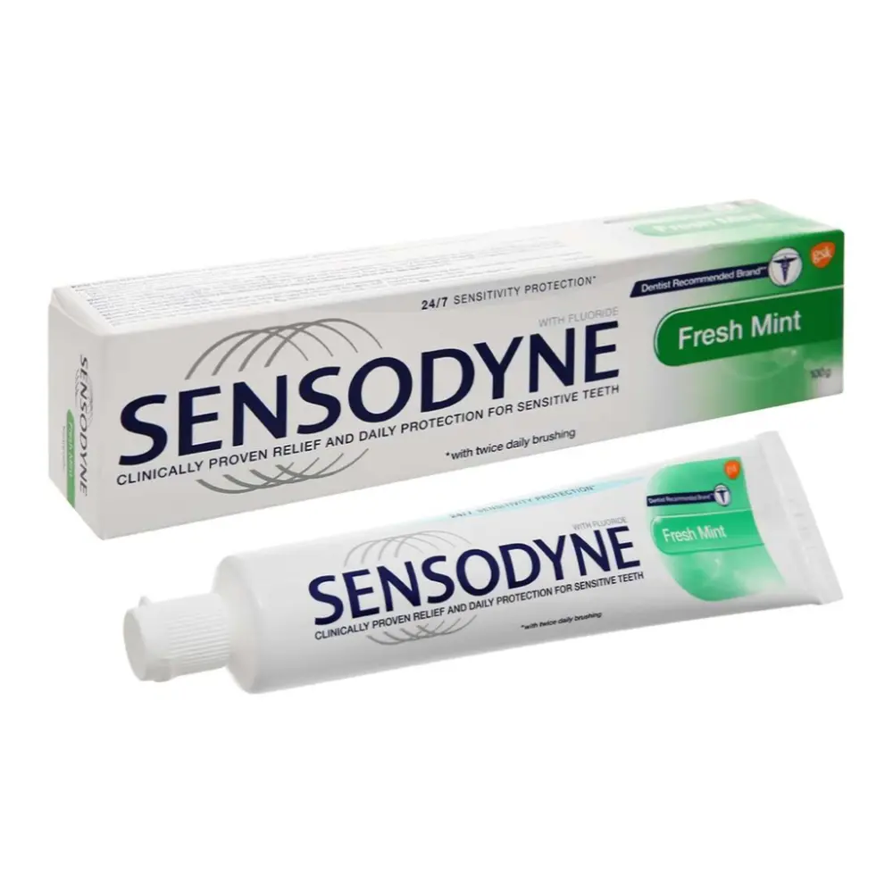 Kem Đánh Răng Bạc Hà, Fresh Mint Toothpaste, Sensitive Teeth (100g) - SENSODYNE