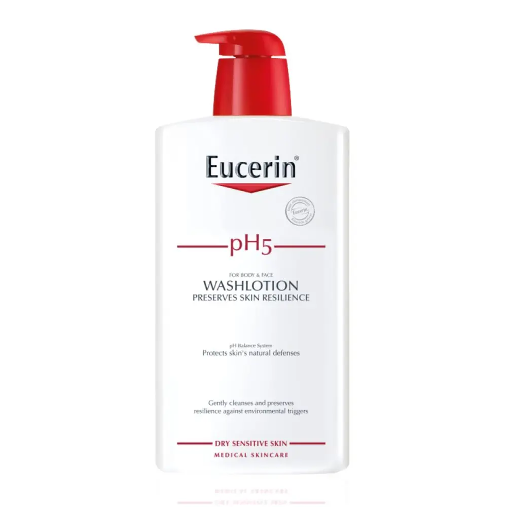 Sữa Tắm Cho Da Mặt & Toàn Thân, PH5 Washlotion, Body & Face, Dry Sensitive Skin (1000ml) - EUCERIN
