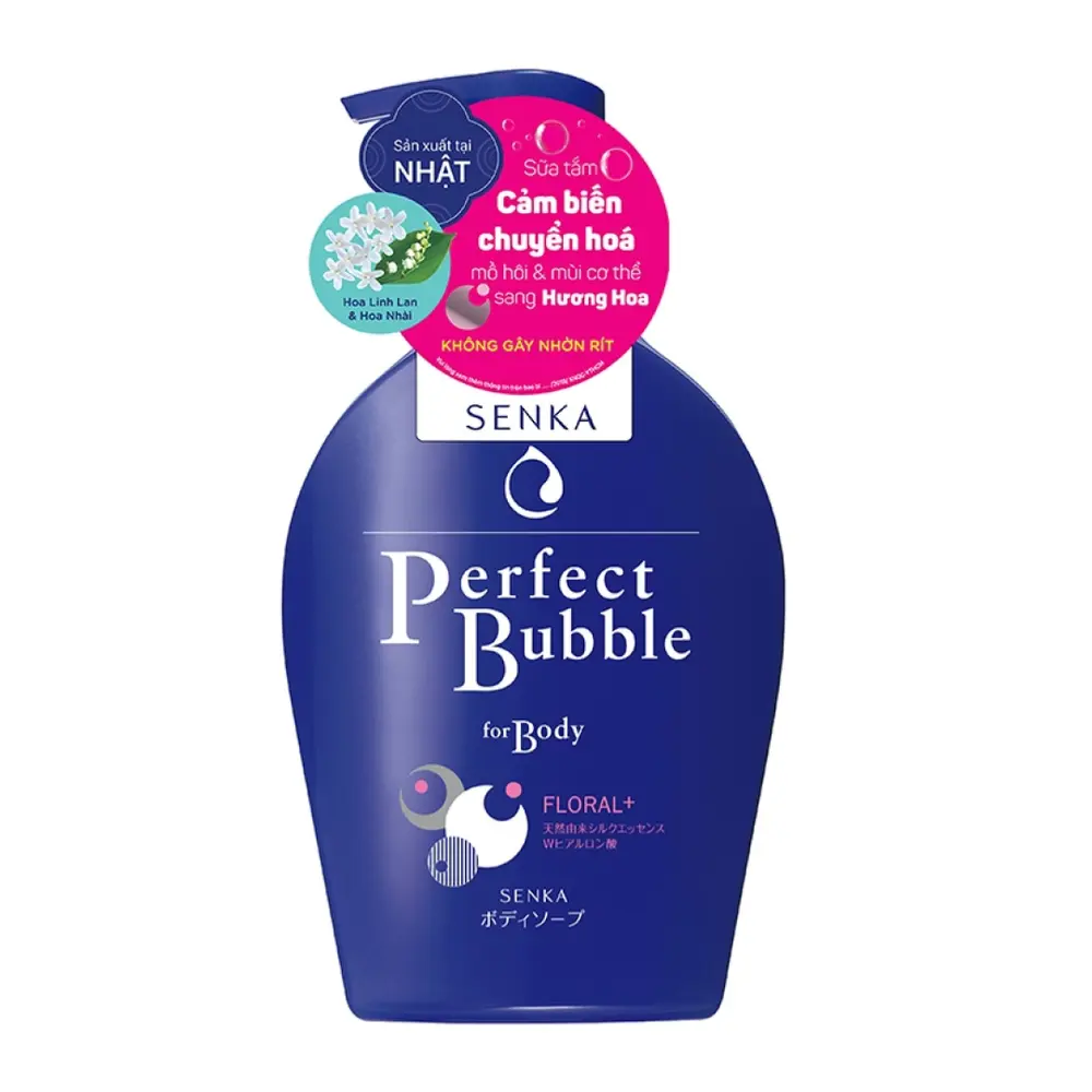 Sữa Tắm Dưỡng Ấm Hương Linh Lan & Hoa Nhài, Perfect Bubble for Body, Floral+ (500ml) - SENKA