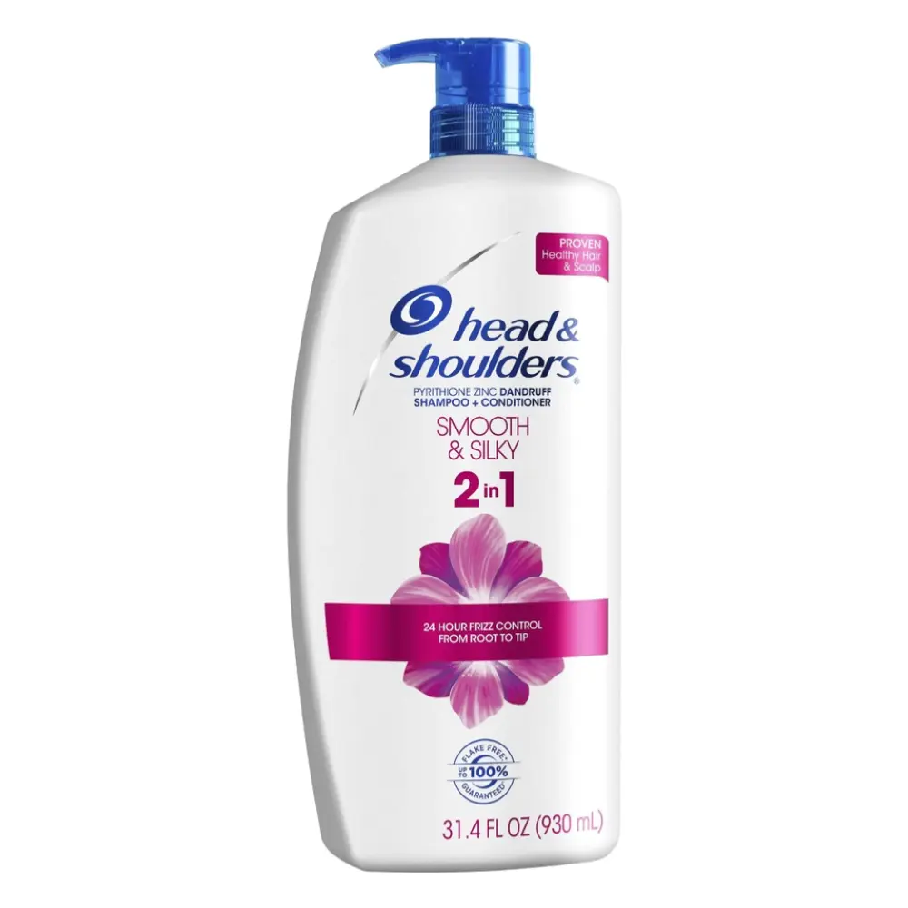 Dầu Gội & Xả Mềm Mượt Tóc, 2 in 1 Shampoo + Conditioner, Smooth & Silky, 31.4 fl oz (930ml) - HEAD & SHOULDERS