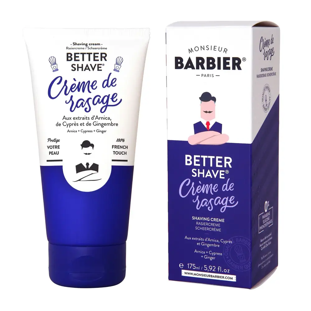 Kem Cạo Râu Thiên Nhiên, Better Shave, Creme de Rasage, Shaving Cream, 5.92 fl oz (175ml) - MONSIEUR BARBIER