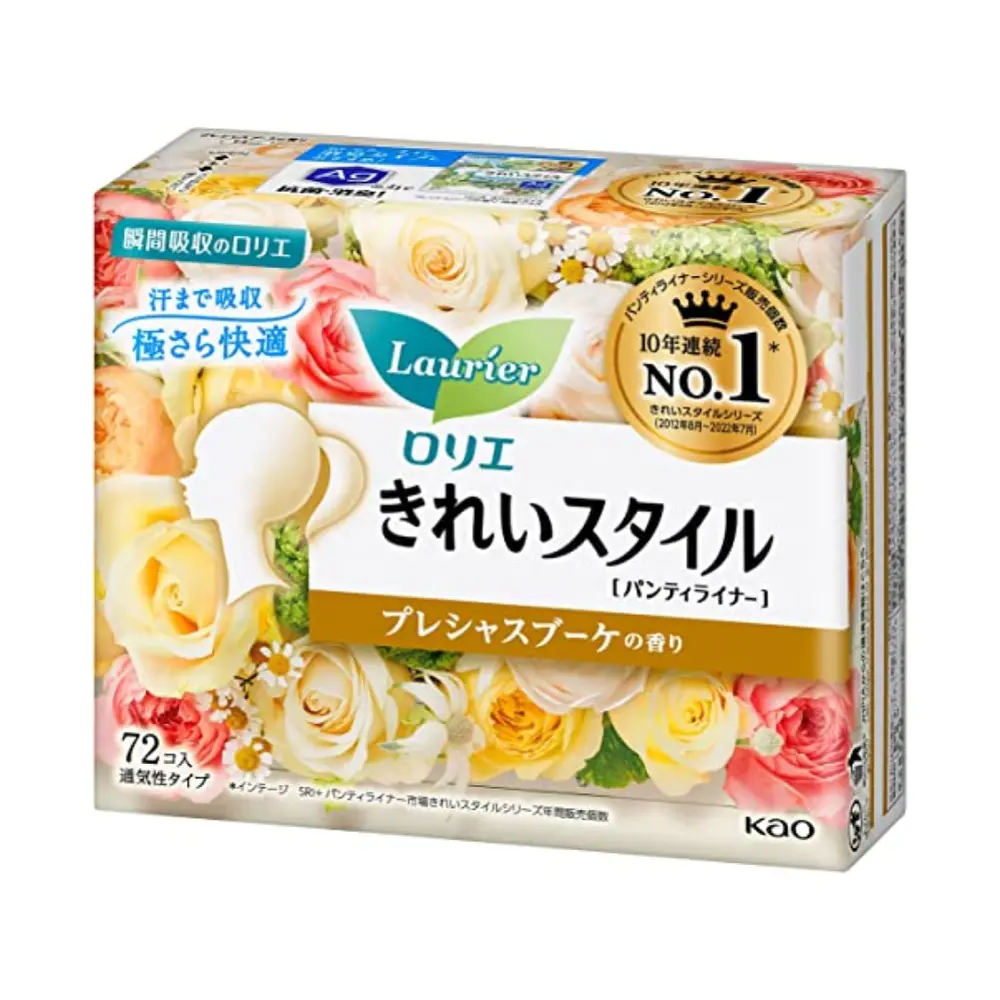 Băng Vệ Sinh Hằng Ngày Siêu Mỏng Hương Hoa Vàng, Ultra-Thin Daily Panty Liners, Golden Rose, 72 Miếng (17cm) - LAURIER
