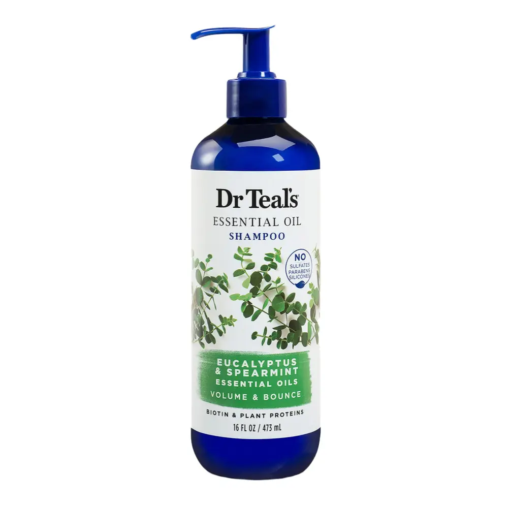 Dầu Gội Tinh Dầu Tăng Phồng Tóc Bạch Đàn & Bạc Hà, Essential Oil Shampoo, Eucalyptus & Spearmint Volume & Bounce, 16 fl oz (473ml) - DR TEAL'S