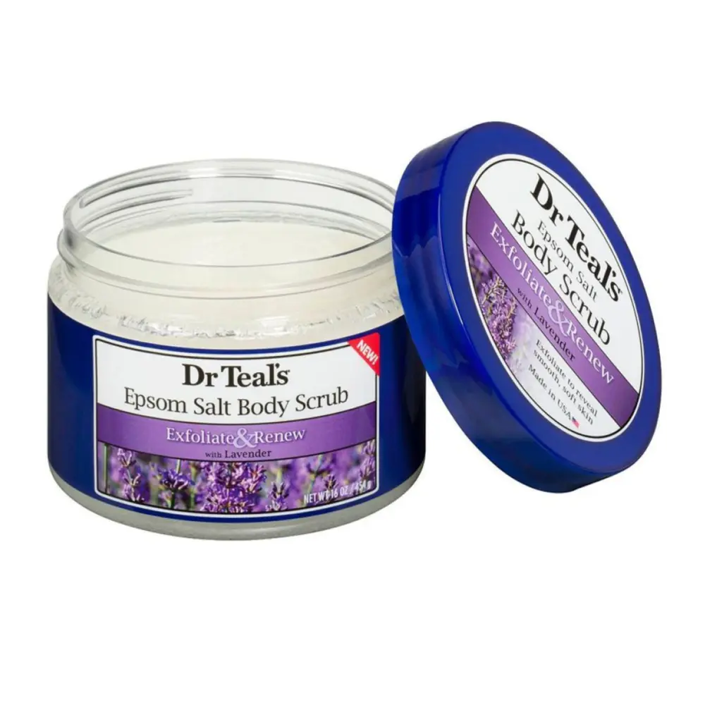 Muối Tắm Tẩy Tế Bào Chết & Tái Tạo Da Hoa Oải Hương, Epsom Salt Body Scrub, Exfoliate & Renew with Lavender, 16 oz (454g) - DR TEAL'S