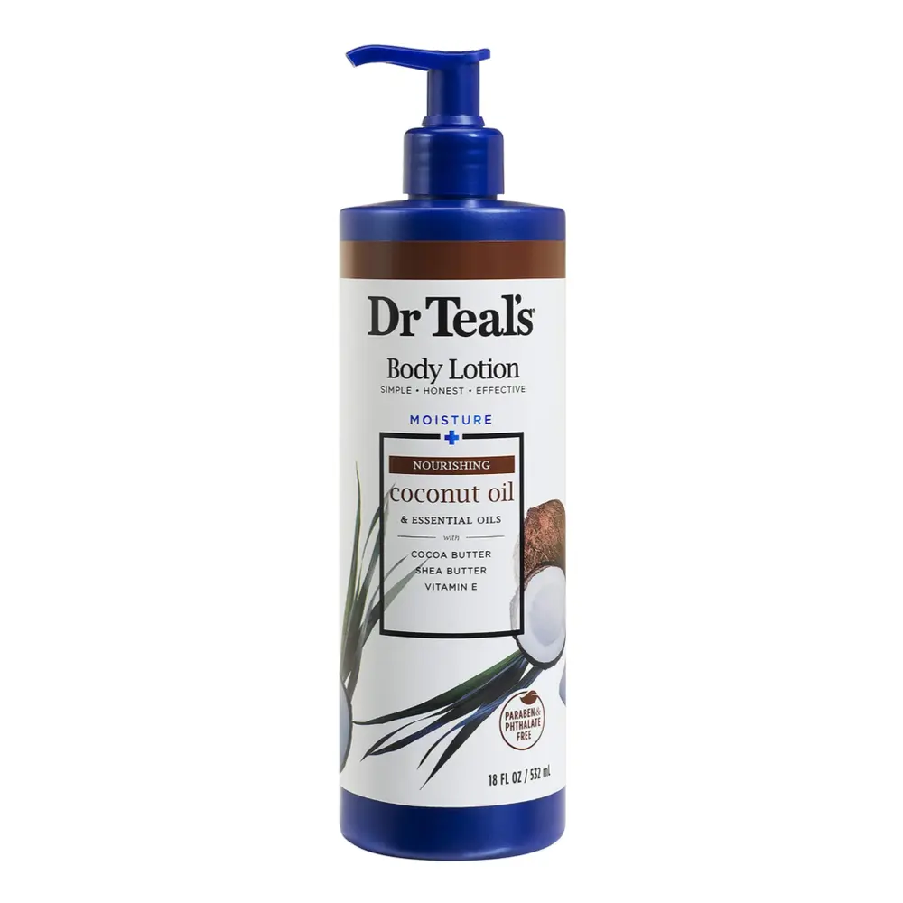 Sữa Dưỡng Thể Ẩm Sâu Tinh Dầu Dừa, Body Lotion, Moisture + Nourishing with Coconut Oil & Essential Oils, 18 fl oz (532ml) - DR TEAL'S