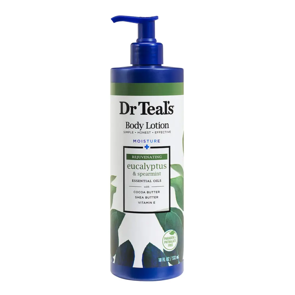 Sữa Dưỡng Thể Trẻ Hóa Da Bạch Đàn & Bạc Hà, Body Lotion, Moisture + Rejuvenating with Eucalyptus & Spearmint Essential Oils, 18 fl oz (532ml) - DR TEAL'S