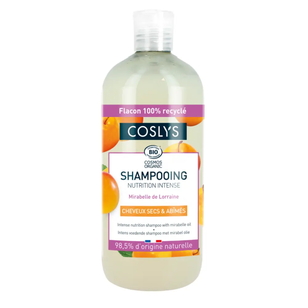 Dầu Gội Hữu Cơ Dưỡng Ẩm Chuyên Sâu Chiết Xuất Quả Mận Vàng, Intense Nutrition Shampoo with Mirabelle Oil (500ml) - COSLYS