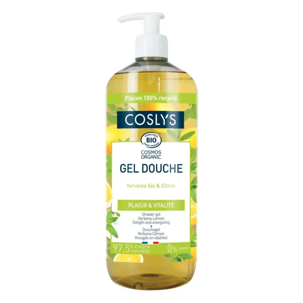 Sữa Tắm Sảng Khoái Cỏ Roi Ngựa Chanh Hữu Cơ, Shower Gel Verbena Lemon, Delight & Energising (1L) - COSLYS