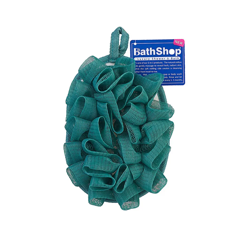 Miếng Tắm 2 Mặt Lưới, Shower Scrubber with Elastic Band (18 x 12 x 3cm) - BATHSHOP