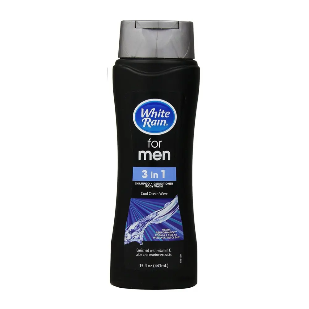 Sữa Tắm Gội Cho Nam Hương Sóng Biển, Men`s Collection, 3 in 1 Bodywash Shampoo Conditioner, Ocean Wave, 15 fl oz (443ml) - WHITE RAIN