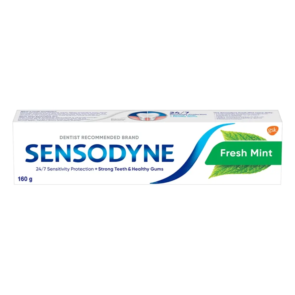 Kem Đánh Răng Bạc Hà The Mát, Fresh Mint Toothpaste (160g) - SENSODYNE