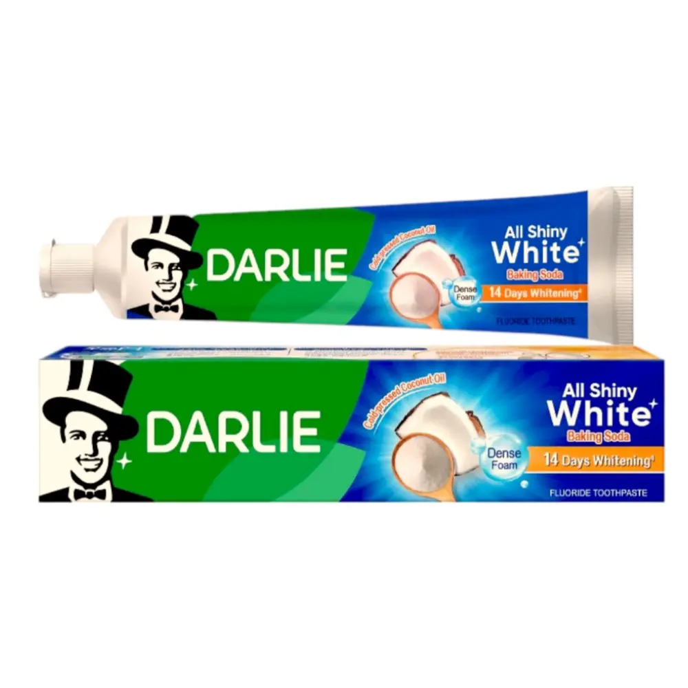 Kem Đánh Răng Trắng Sáng Baking Soda, All Shiny White, Foamy Baking Soda Fluoride Tooth Paste (140g) - DARLIE