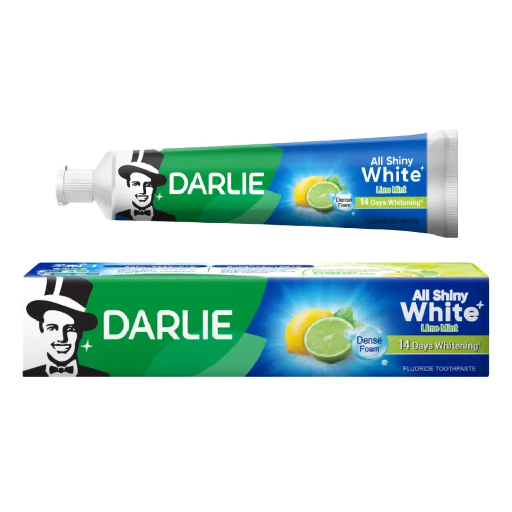 Kem Đánh Răng Trắng Sáng Chanh Bạc Hà, All Shiny White, Lime Mint Fluoride Toothpaste (140g) - DARLIE