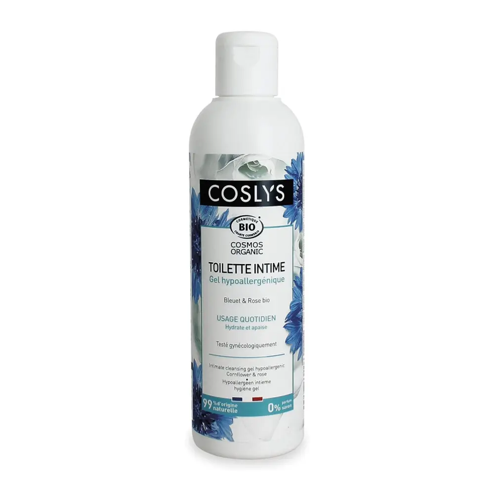 Dung Dịch Vệ Sinh Phụ Nữ Hương Hoa Hữu Cơ, Intimate Cleansing Gel High Tolerance, Cornflower & Rose (230ml) - COSLYS