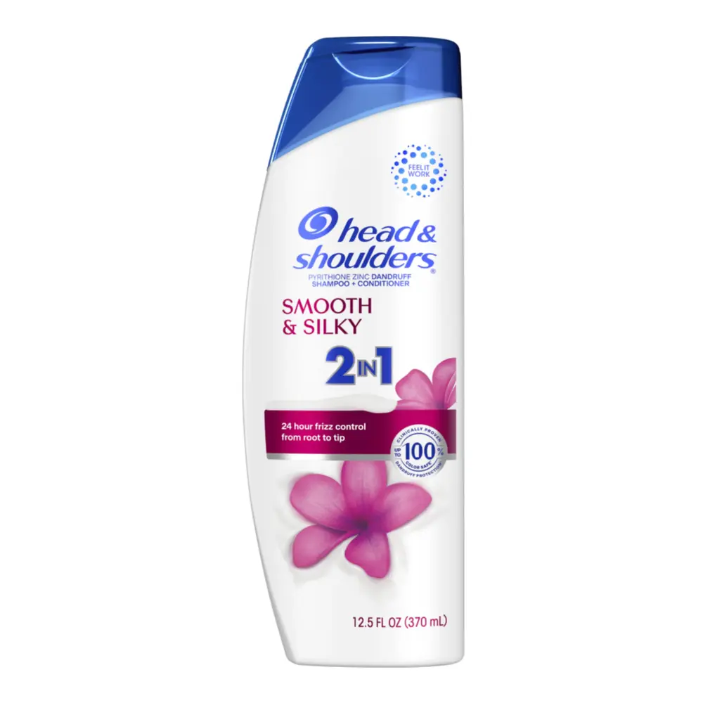 Dầu Gội & Xả Mềm Mượt Tóc, 2 in 1 Dandruff Shampoo & Conditioner, Smooth & Silky, 12.5 fl oz (370ml) - HEAD & SHOULDERS