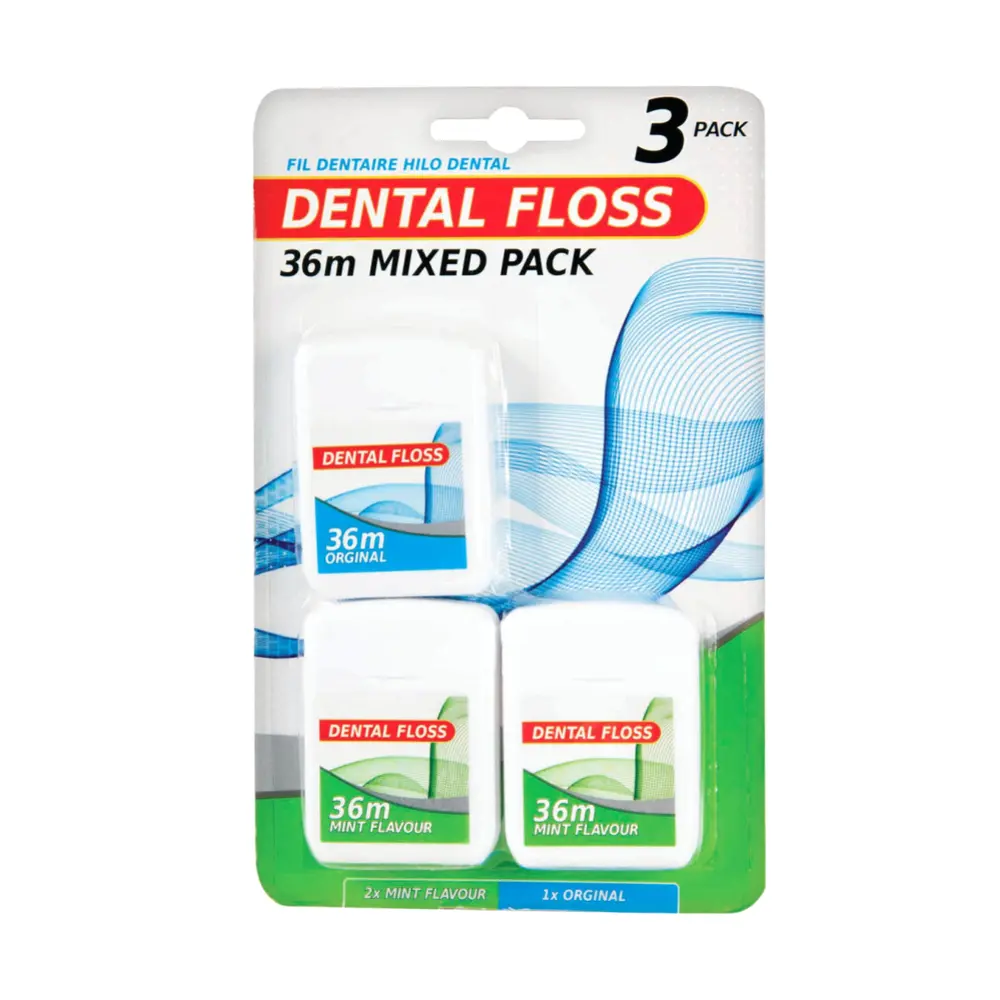 Combo 03 Hộp Chỉ Nha Khoa, Dental Floss, Mixed Pack, 2 Mint & 1 Original (36m) - UNCLE BILLS