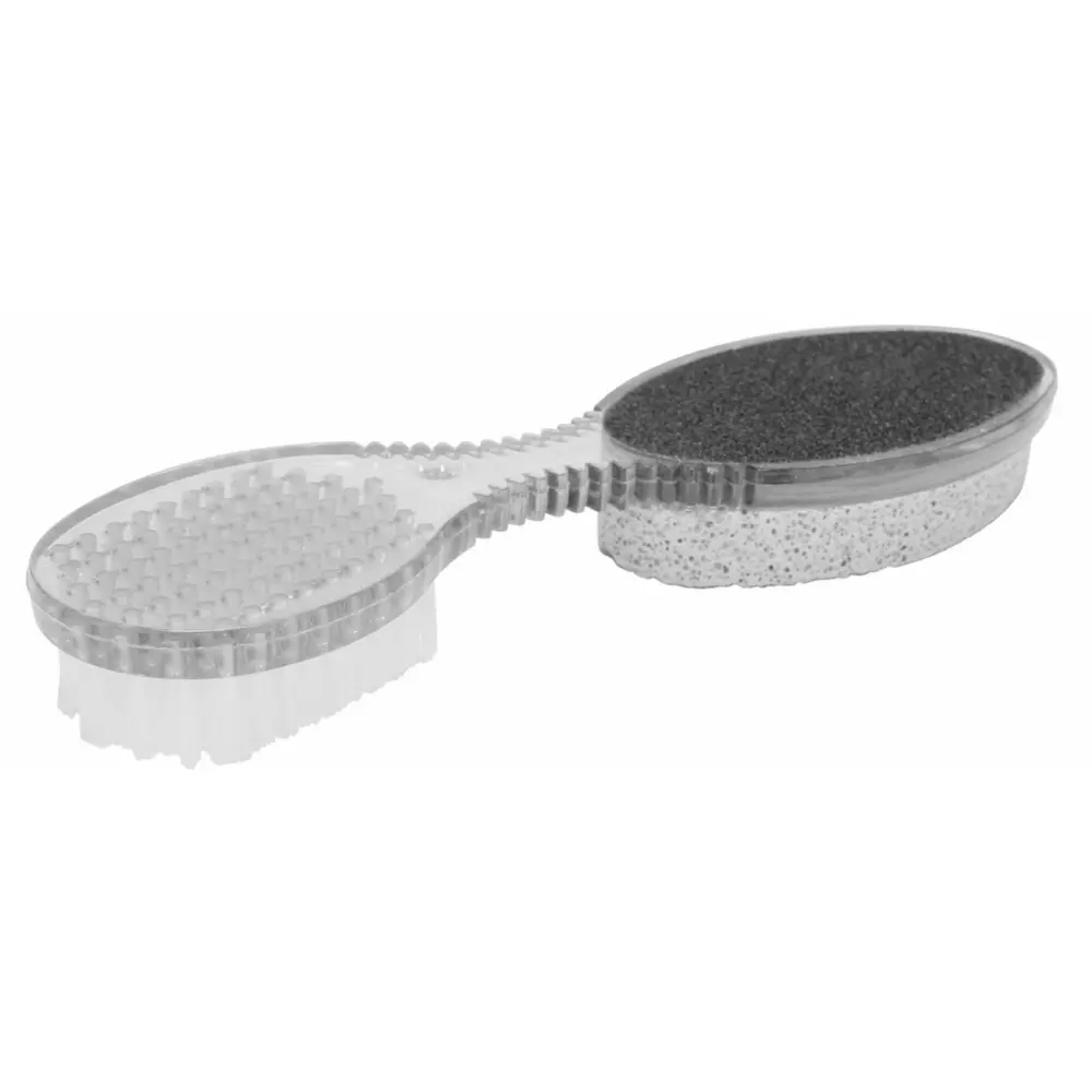 Đá Bọt Kèm Bàn Chải Chà Chân, Heel Care Brush 3 Way (46 x 160 x 19mm) - GREEN ORNAMENT