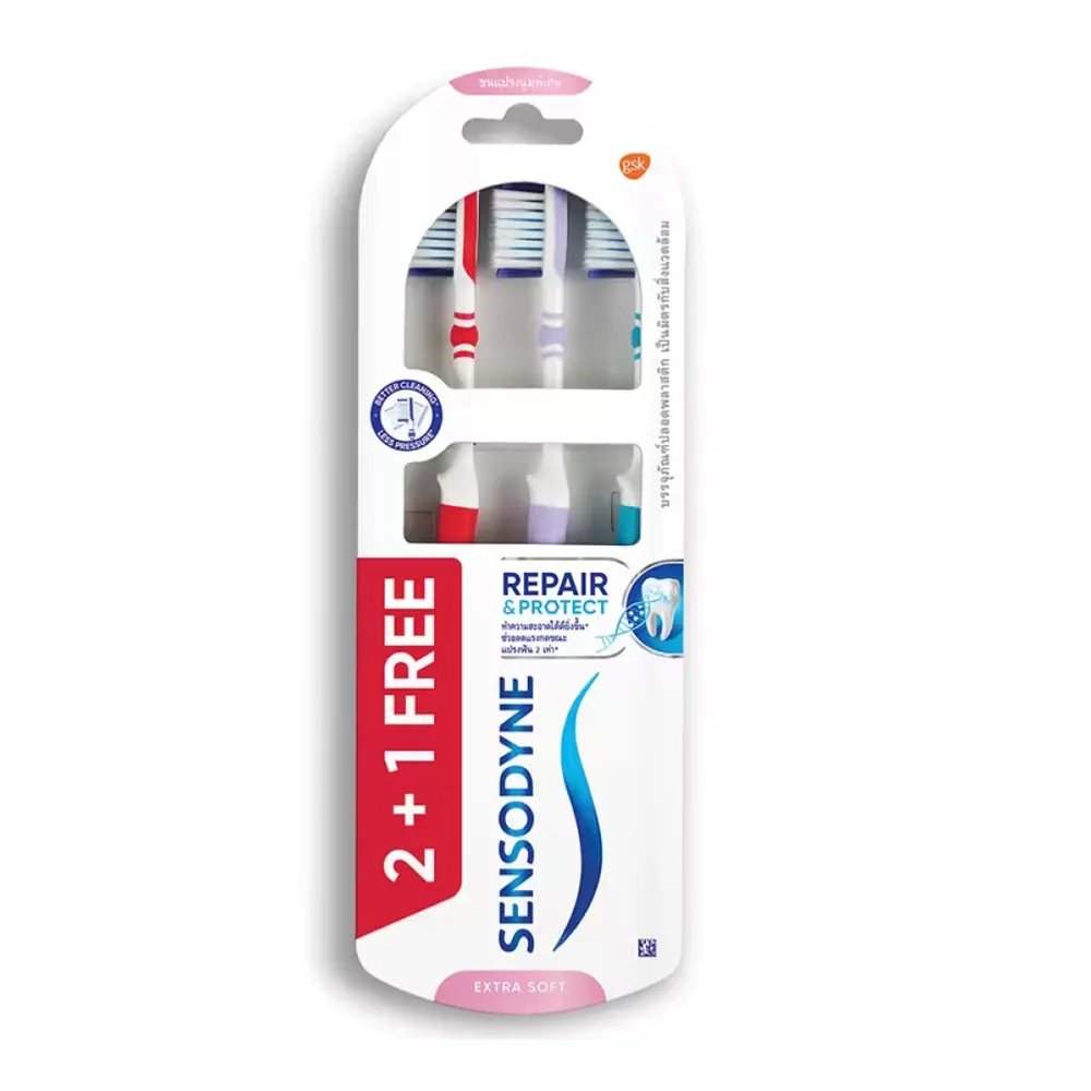 Bàn Chải Đánh Răng Bảo Vệ Răng, Extra Soft Toothbrush, Repair & Protect, 3 Cái - SENSODYNE