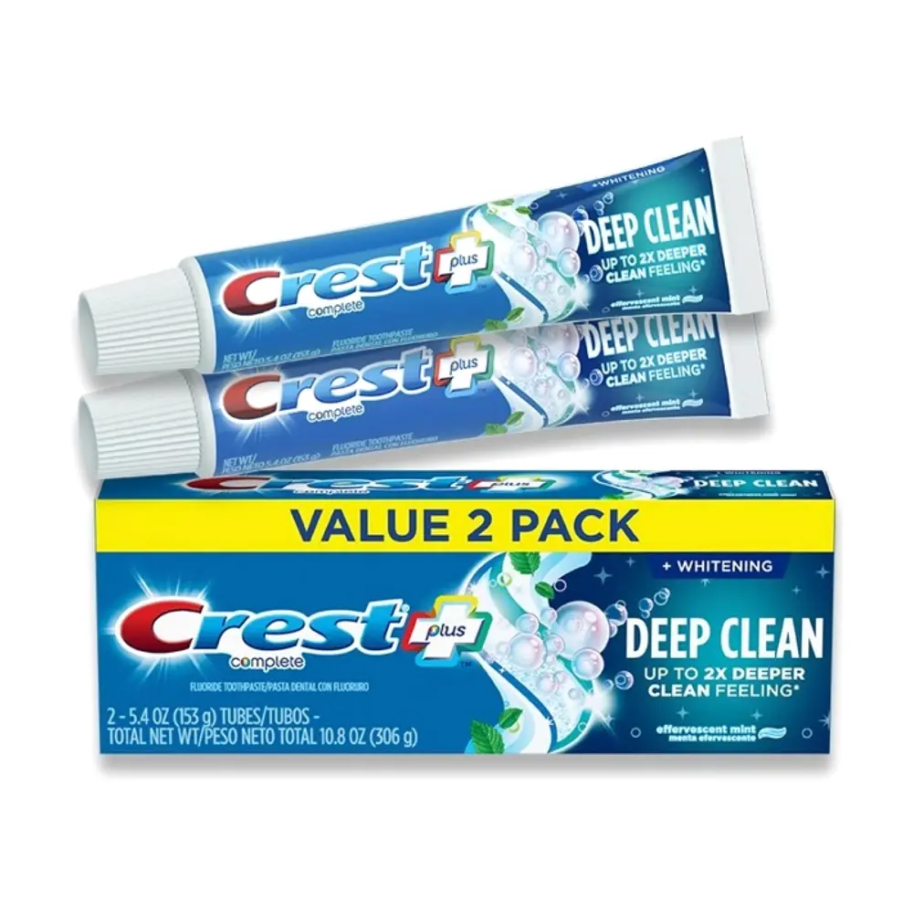 Combo Kem Đánh Răng Làm Sạch Sâu, Anticavity Fluoride Toothpaste, Complete Plus Deep Clean + Whitening, 2 Tuýp, 10.8 oz (306g) - CREST
