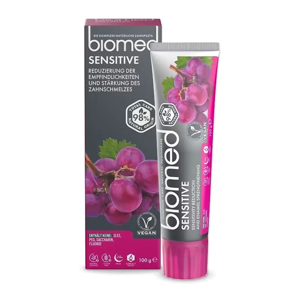 Kem Đánh Răng Cho Răng Nhạy Cảm, Sensitive, Complete Care Natural Toothpaste, Red Grape Seed (100g) - BIOMED