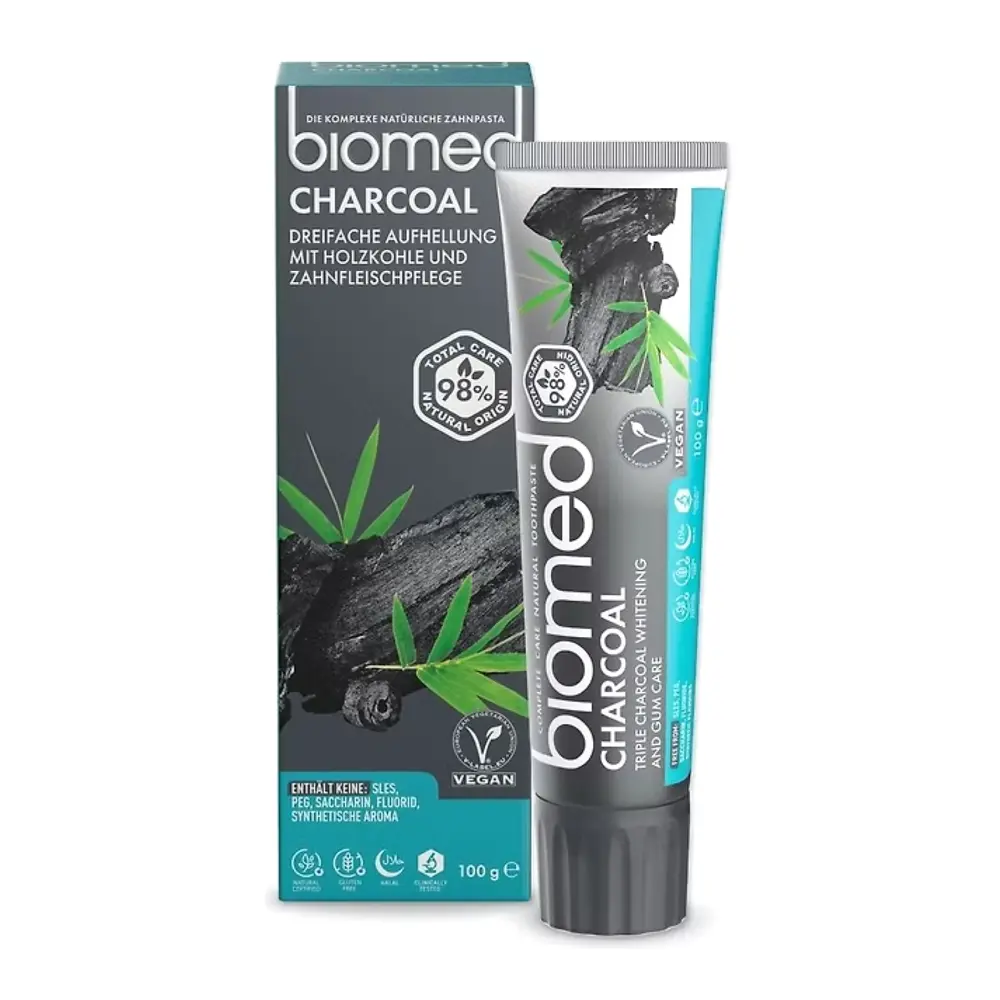 Kem Đánh Răng Giúp Trắng Răng & Khỏe Nướu, Charcoal, Complete Care Natural Toothpaste, Charcoal & Pineapple (100g) - BIOMED