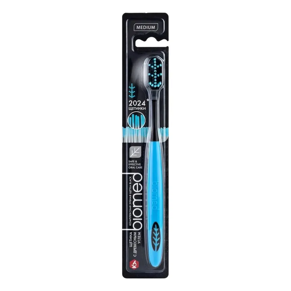 Bàn Chải Đánh Răng Mềm Dịu, Complete Care Toothbrush Black, Medium - BIOMED