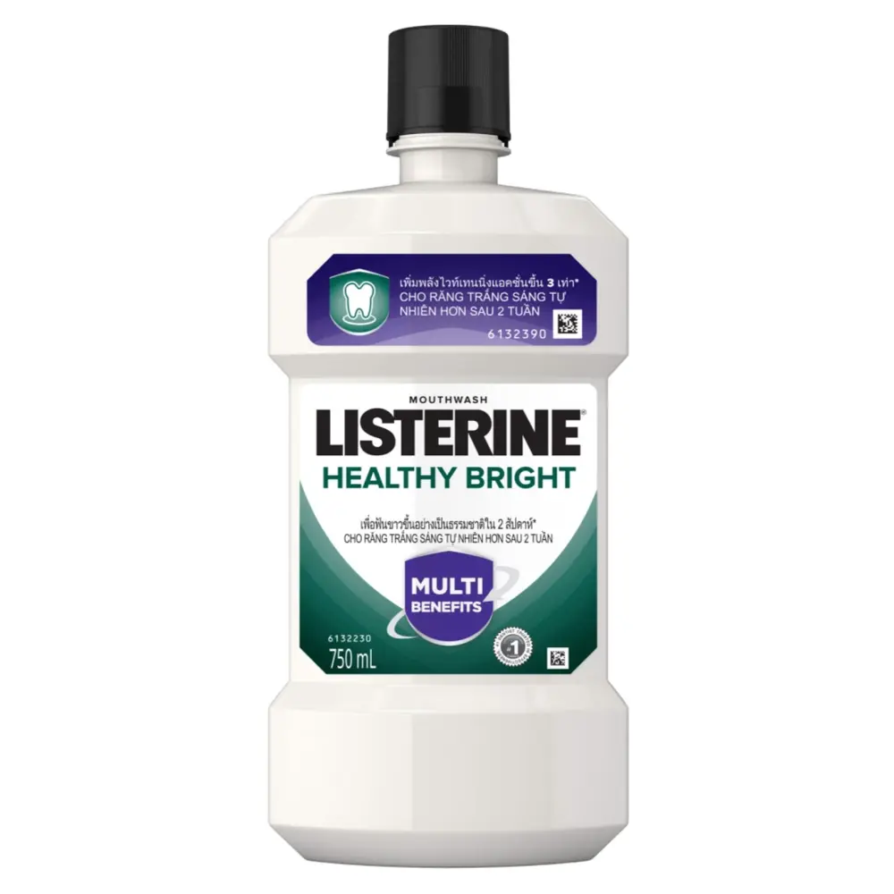 Nước Súc Miệng Giúp Trắng Răng, Multi-Benefits Mouthwash, Healthy Bright (750ml) - LISTERINE