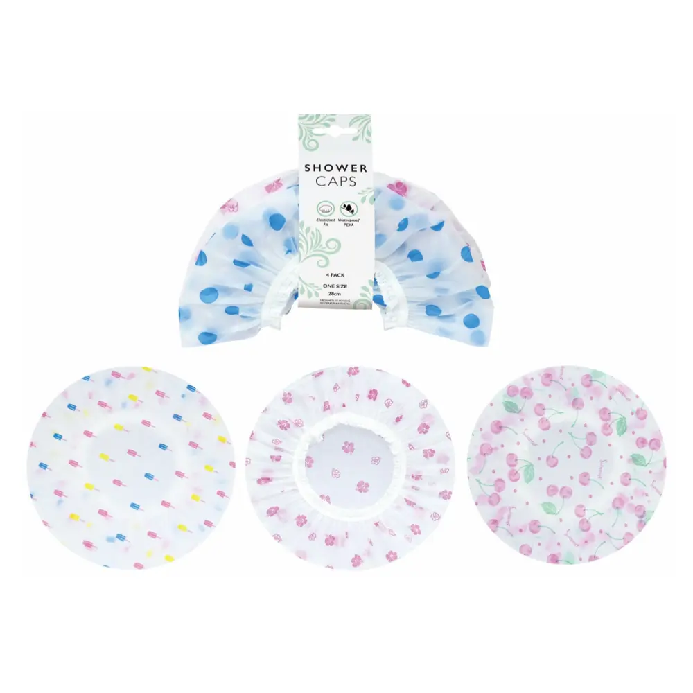 Bao Trùm Tóc Khi Tắm, Shower Caps, 4 Pack (28cm) - UNCLE BILLS