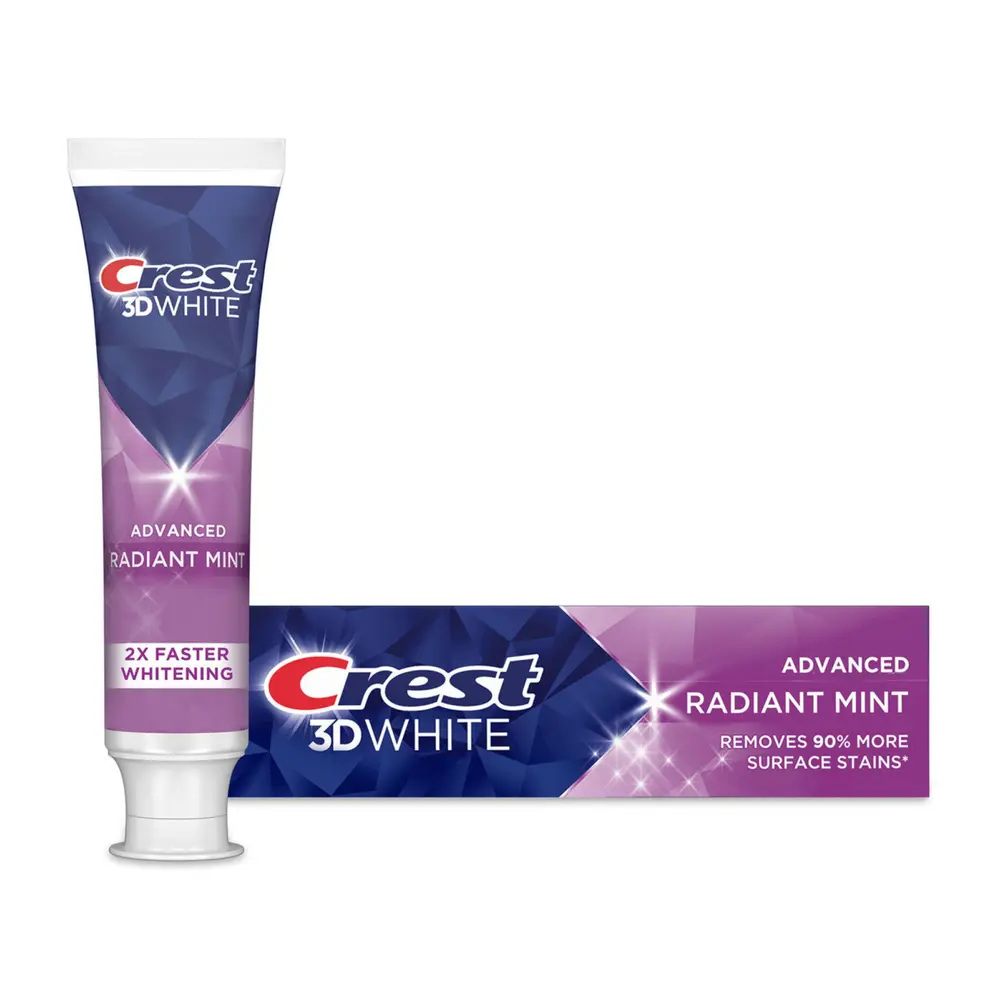 Kem Đánh Răng Bạc Hà Trắng Răng, Fluoride Anticavity Toothpaste, 3D White Advanced Radiant Mint, 3.8 oz (107g) - CREST